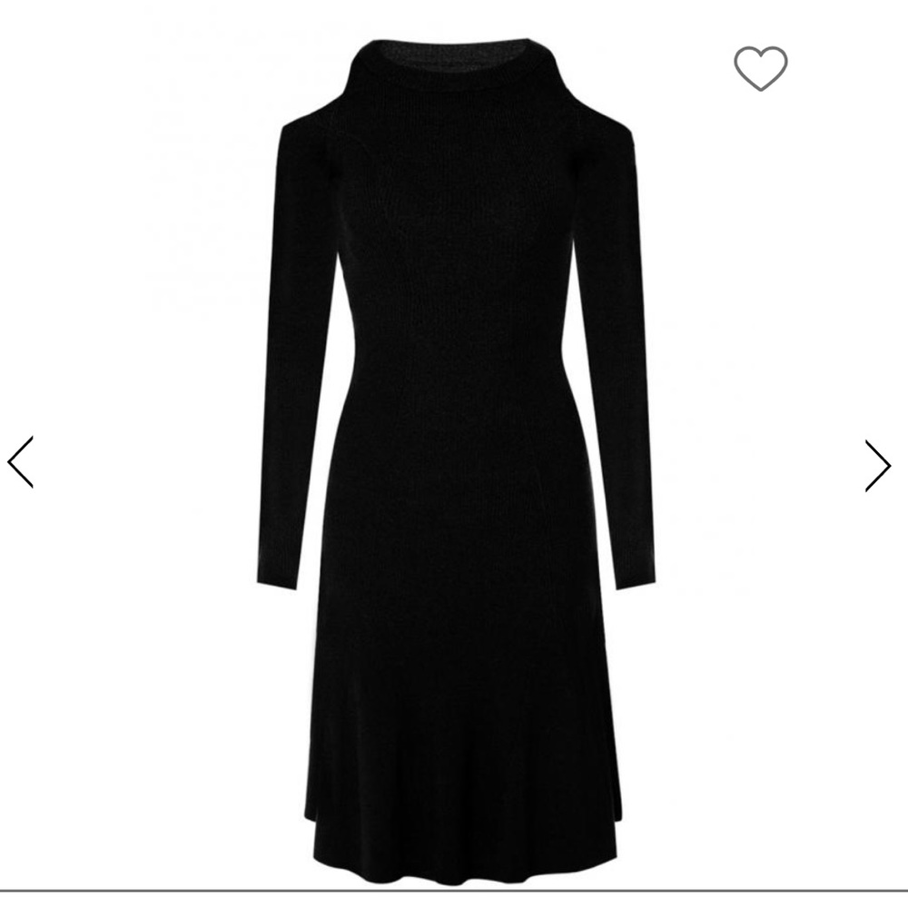 NEW • AllSaints • Yasmine Knit Open Shoulder MIDI Dress Black Medium Womens - Picture 3 of 7